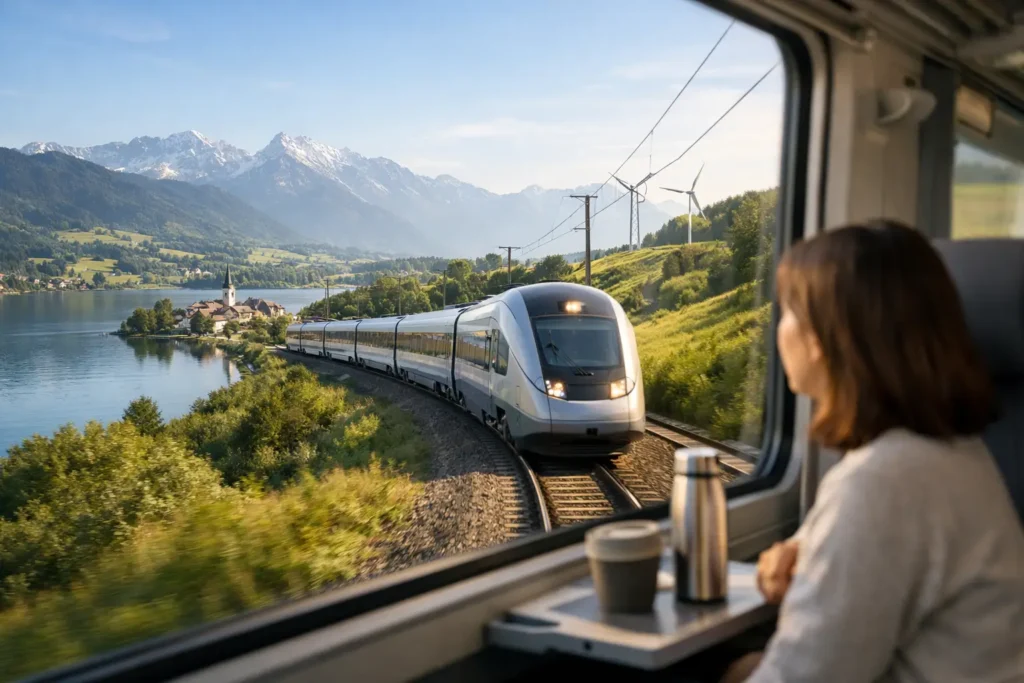 Ruta en tren por Europa sostenible y cómoda