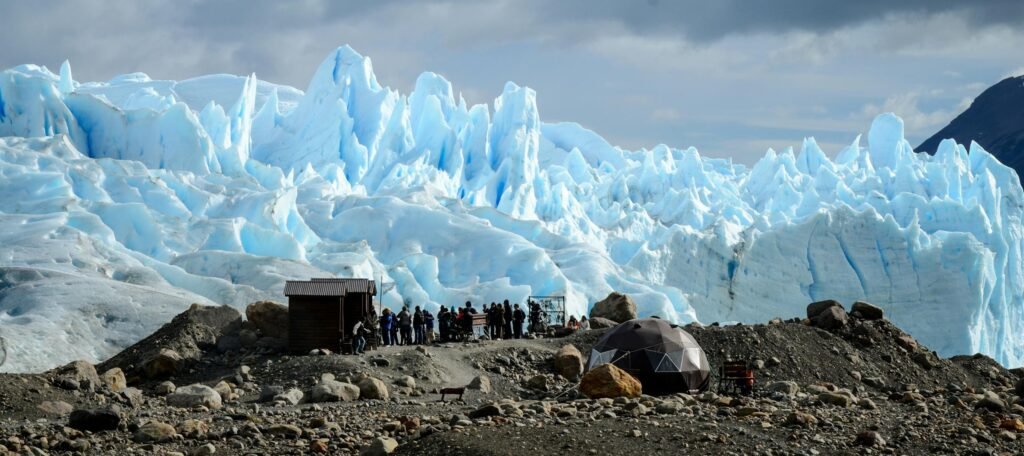 Tourists gather near the stunning Perito Moreno Glacier in Santa Cruz, Argentina.