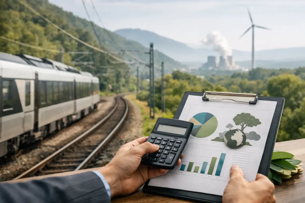 Cómo calcular el carbono de un viaje en tren