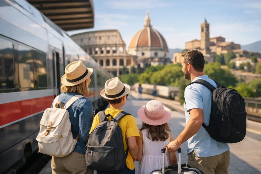 Ejemplo de itinerario familiar por Italia en tren